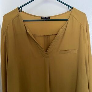 Sami & Jo Gold Long Sleeve Relaxed Blouse